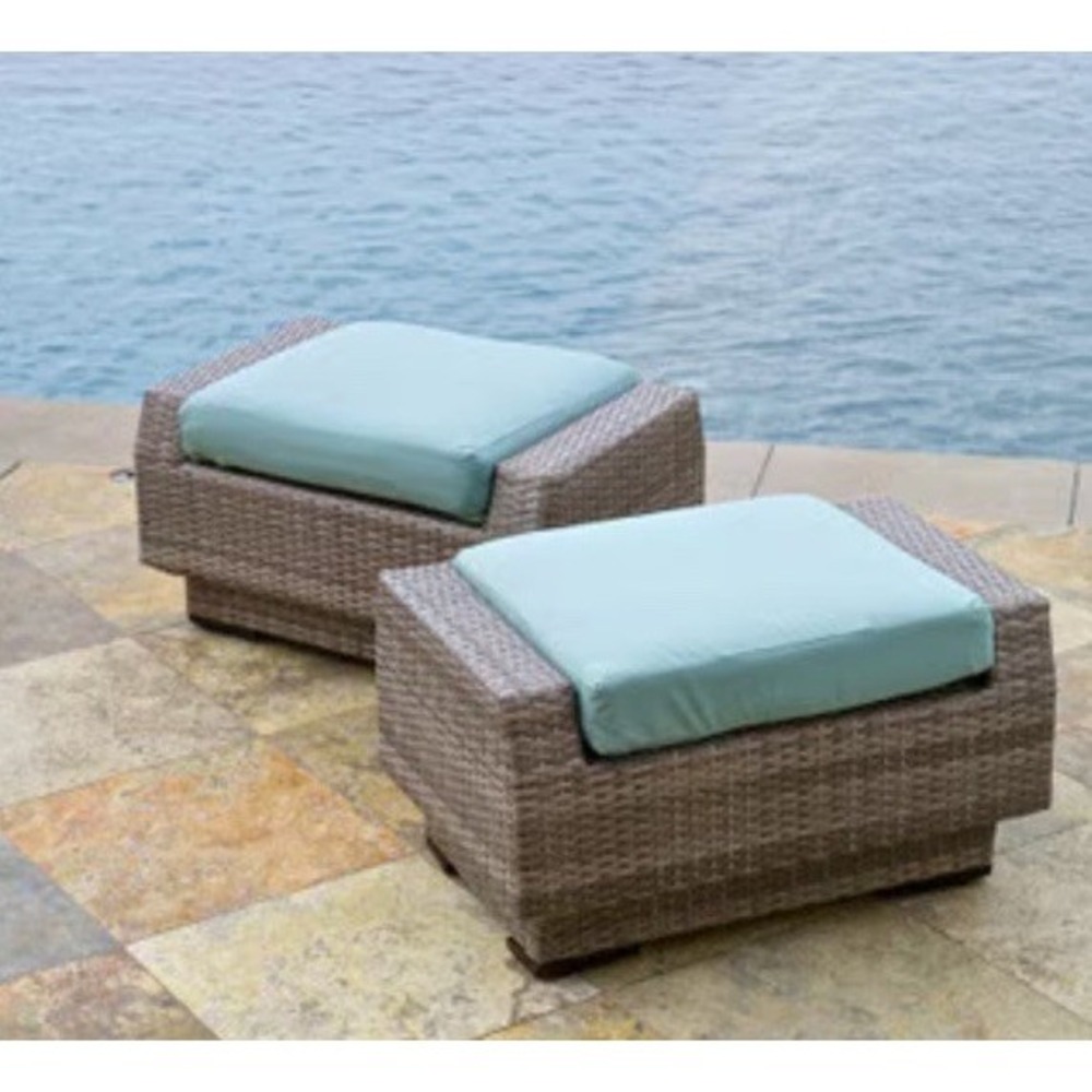 RST Brands Set of 2 Ottoman Cushion Covers Bliss Blue OP-COV-CLBOTTO NEW